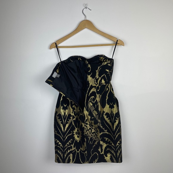 🐯2/$15🐯 H&M Gold Black Brocade CocktailDress - Picture 6 of 15